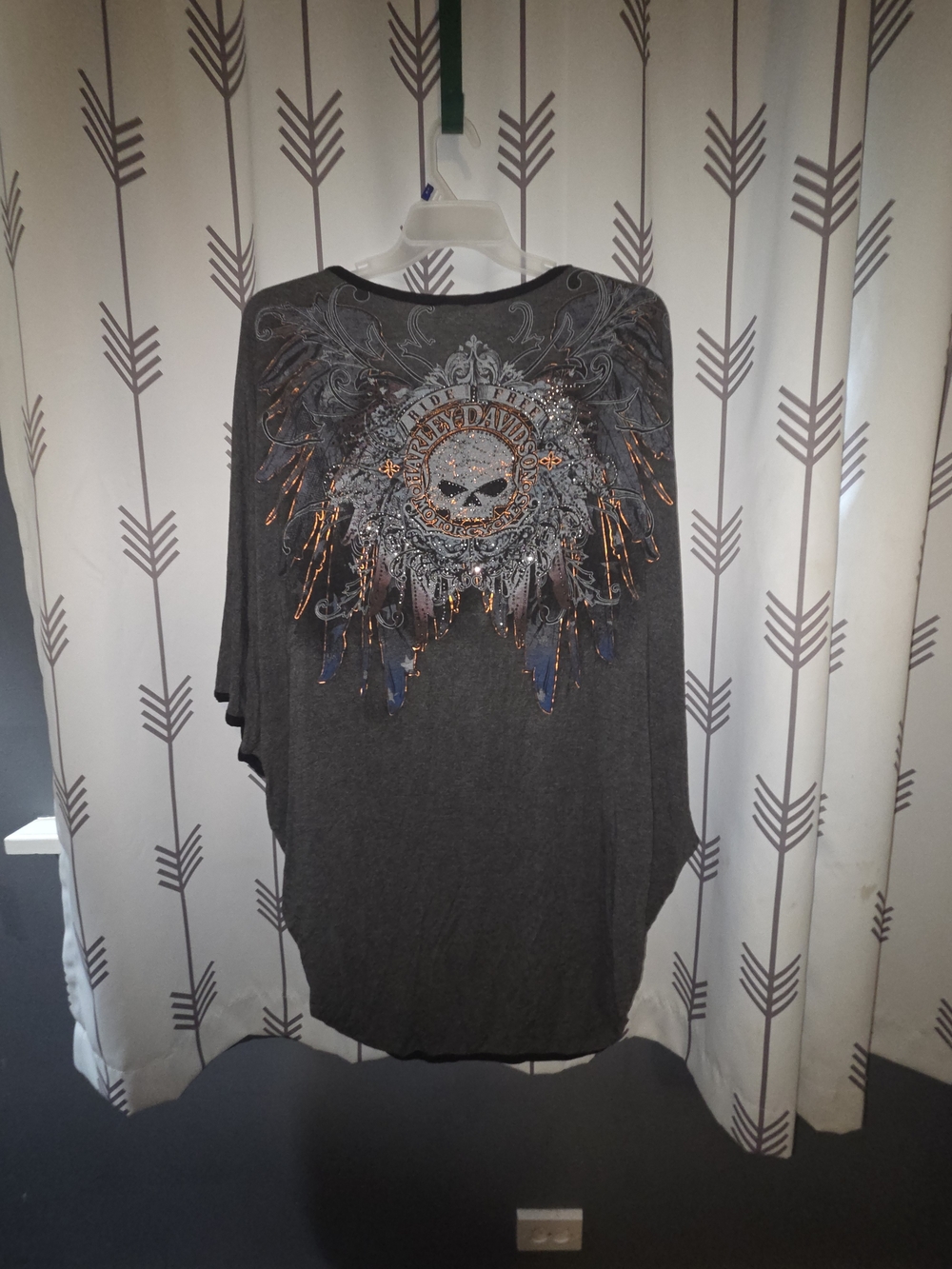 Harley-Davidson Women's Charcoal Graphic Dolman Top